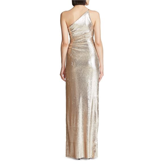 NWT Halston Adriana One-Shoulder Sequin Gown Size 2 $595 - Picture 3 of 10